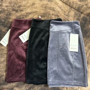 Lululemon Athletica Velvet Pencil Skirt - Burgundy, Black, Gray